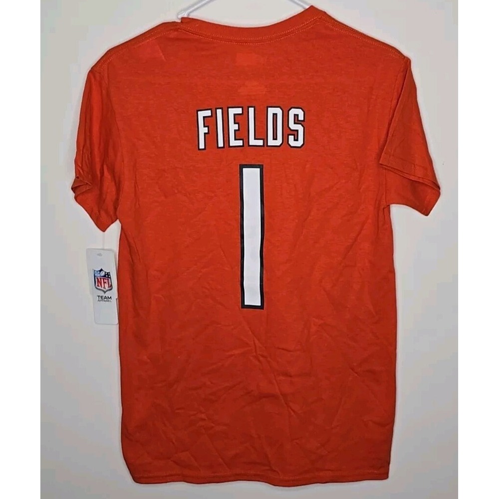 New Justin Fields Chicago Bears Shirt Mens S Orange NFL Team Apparel Football
